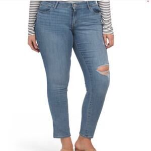 Levi's Women's 711 Skinny Not Now Distressed Mid- Rise Plus Size Jeans Size 18W